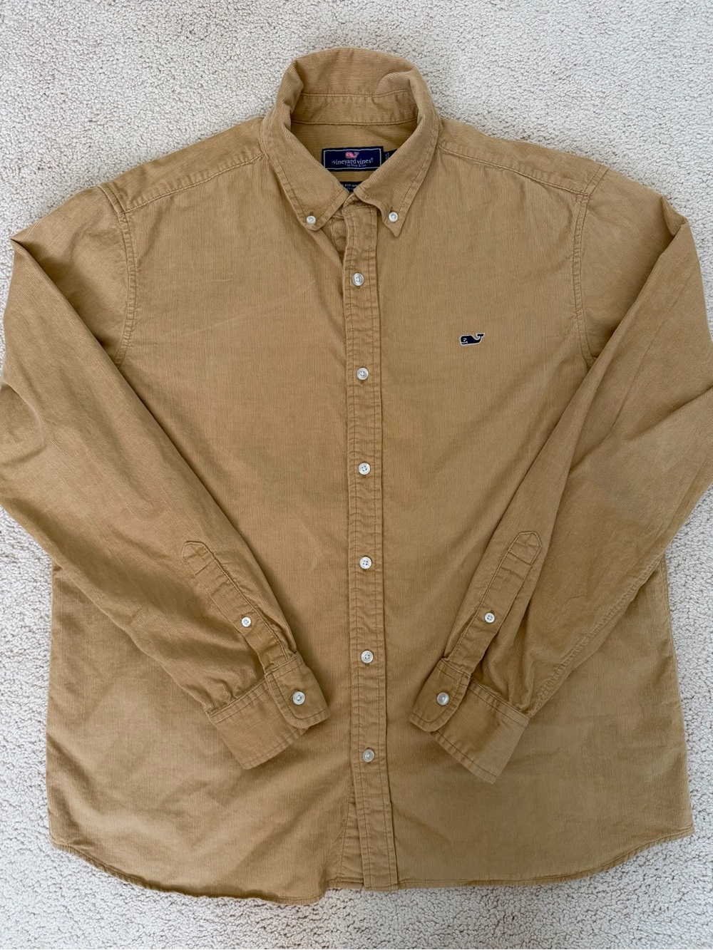 Vineyard Vines Corduroy Tan Men’s Button-Down Shirt